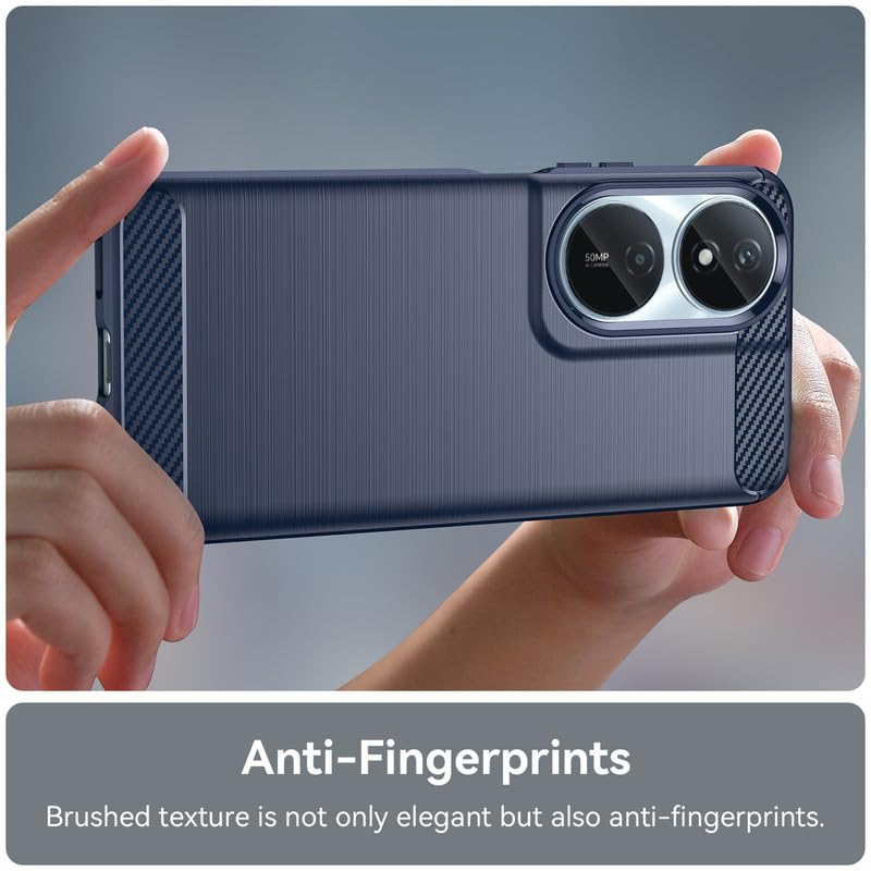 Image of Hybrid Carbon Fiber Back Case for Honor X7B (Blue)