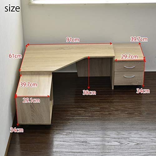 コーナーデスク　3点セット　オーク コーナーデスク3点セットオーク