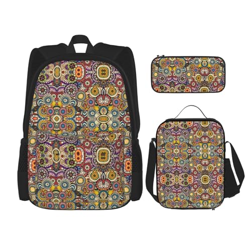 Sac à dos motif floral WURTON pour le collège avec sac repas et trousse assortis
