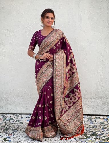 Image of Original Pashmina Kashmiri Silk Zari Woven Saree