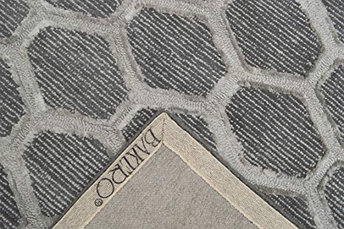 Bakero Carpet, Wool/Viscose, Silver, 183 x 122 x 1.2 cm