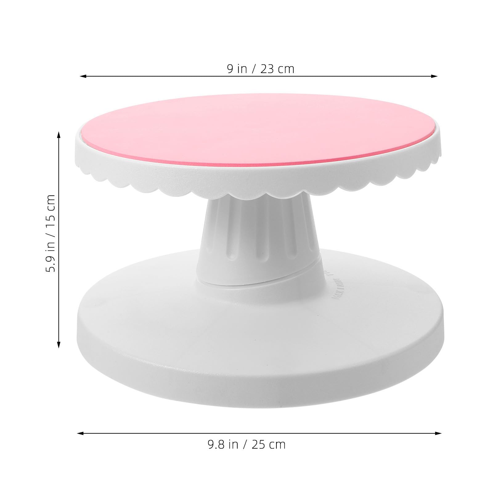 Mesa Giratoria Función Rotativa Pasteles de Plástico Rosa para Rebabas y Adecuado para Decoración de Cerámica Repostería Creativa