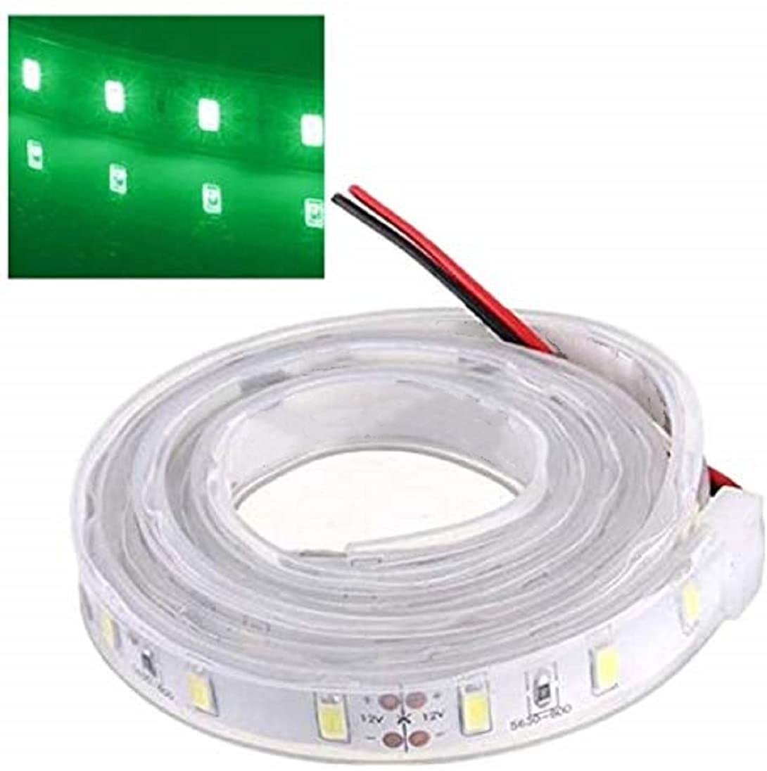 ONPIRA LED Streifen 12V Wasserdicht mit Kabel Selbstklebend 5050 SMD Auswahlmöglichkeit 10-100cm und 7 Farben (Grün, 100cm)