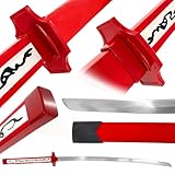MedievalDepot Murasame-Inspired Katana – Overall 41” Metal Blade, Glossy Red Scabbard – Decorative Anime Display Sword