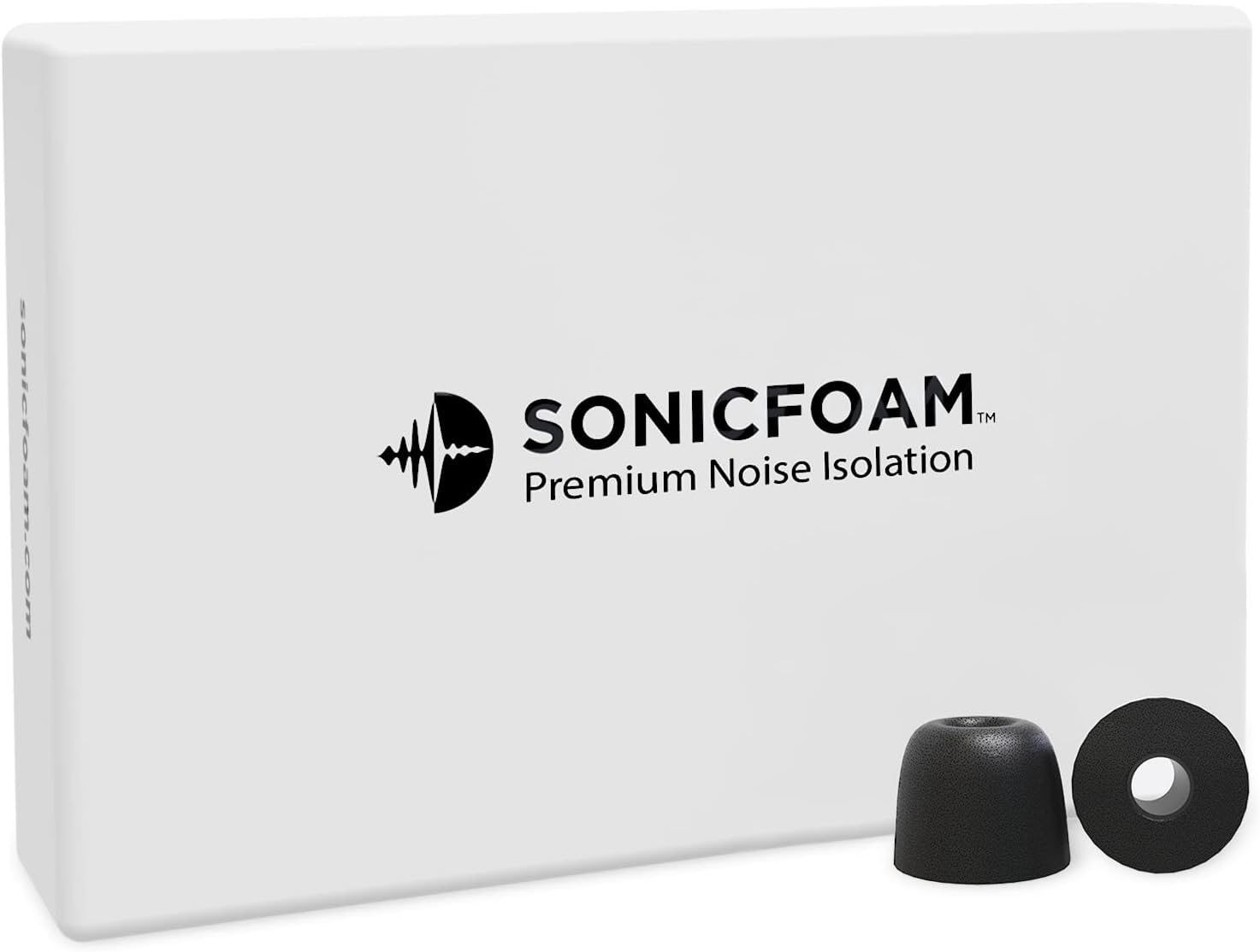 SONICFOAM Memory Foam Earbud Tips 20 pack (SF1 Medium, Black) Amazon