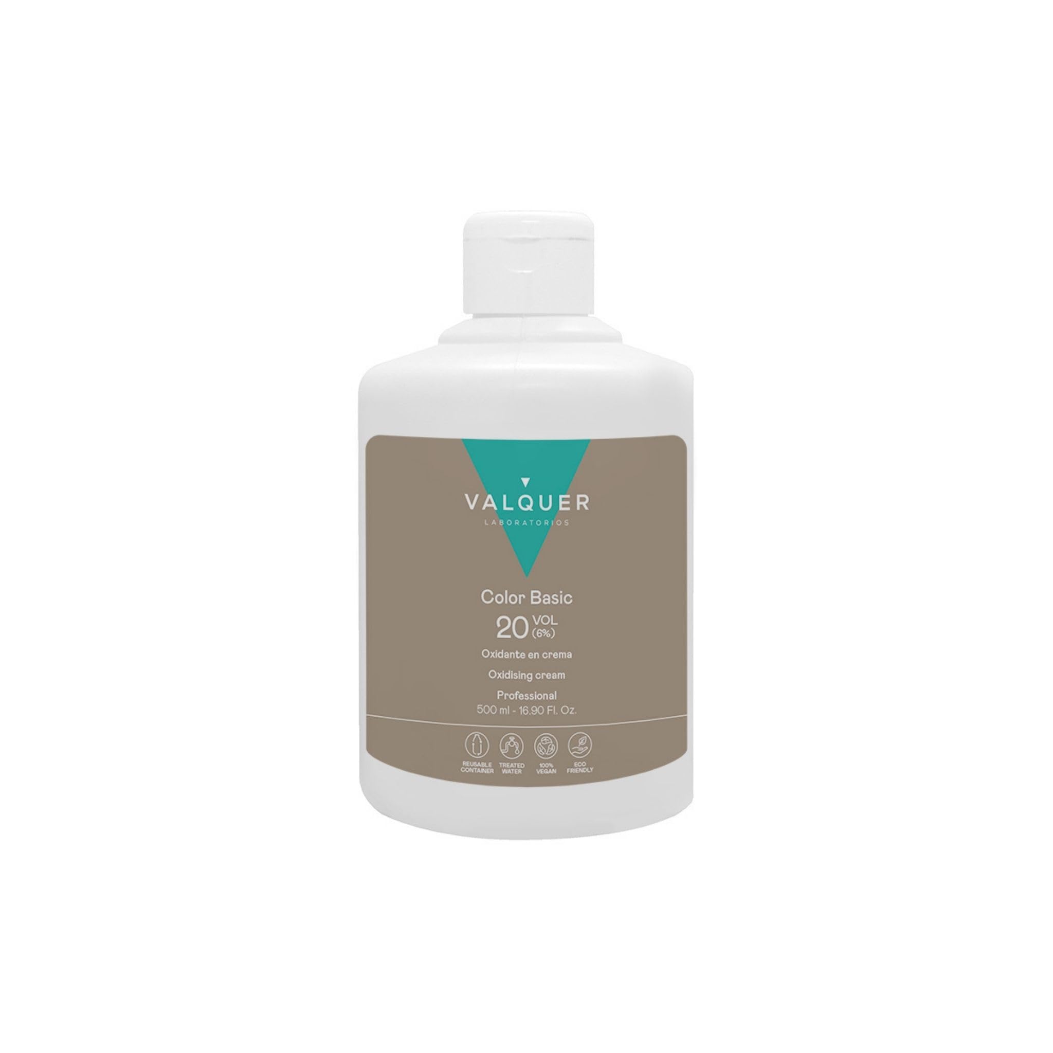 VALQUER Wasserstoffperoxid 20 Vol. 6% Stabilisierte Creme | Oxidationsmittel Entwickler für dauerhafte Haarfärbung und -bleichung | Mit Inhaltsstoffen natürlichen Ursprungs | Professionell | 500 ml