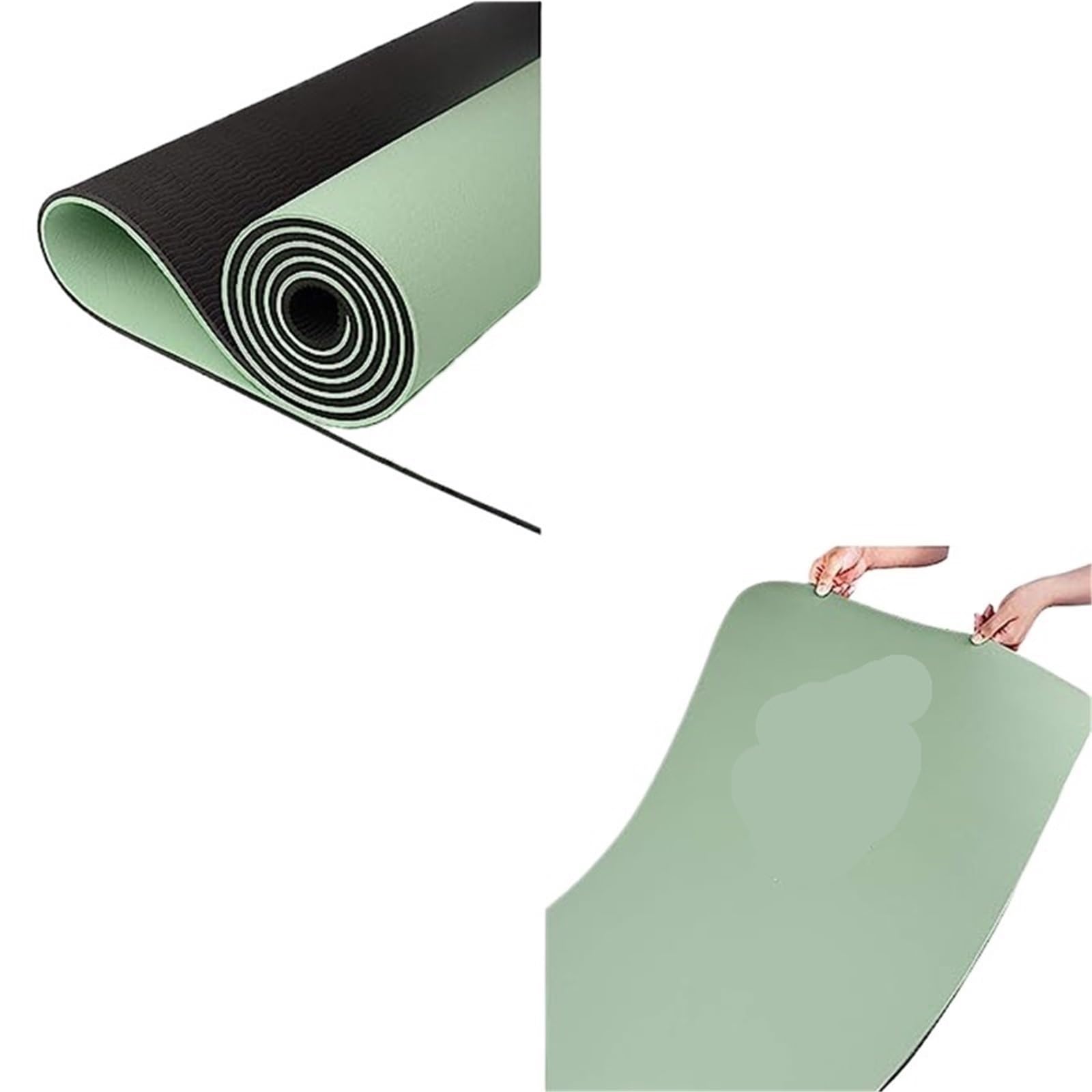 Tappetini Yoga Tappetino Yoga Spesso Bicolore, Antiscivolo, Movimento for Il Fitness nella casa del Pad(Pink Grey)