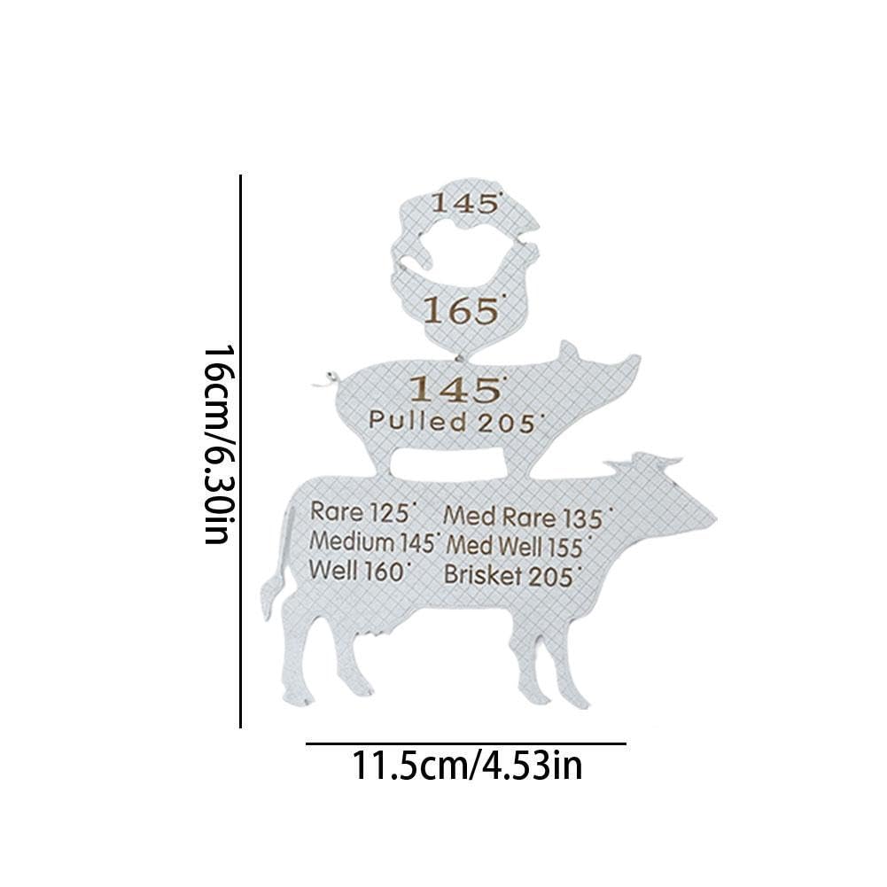 Meat Temperature Magnet For Grill & Fridge - USDA Cooking Temp Chart With Bonus Magnetic Hooks