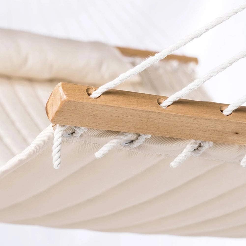 ZOLTA Hängematte mit Kissen zum Aufhängen - Mehrpersonen für 2 Personen 200 x 140 cm, Belastbarkeit bis 200 kg, für Terrasse, Balkon, Garten, Outdoor, Camping Beige Boho Streifen