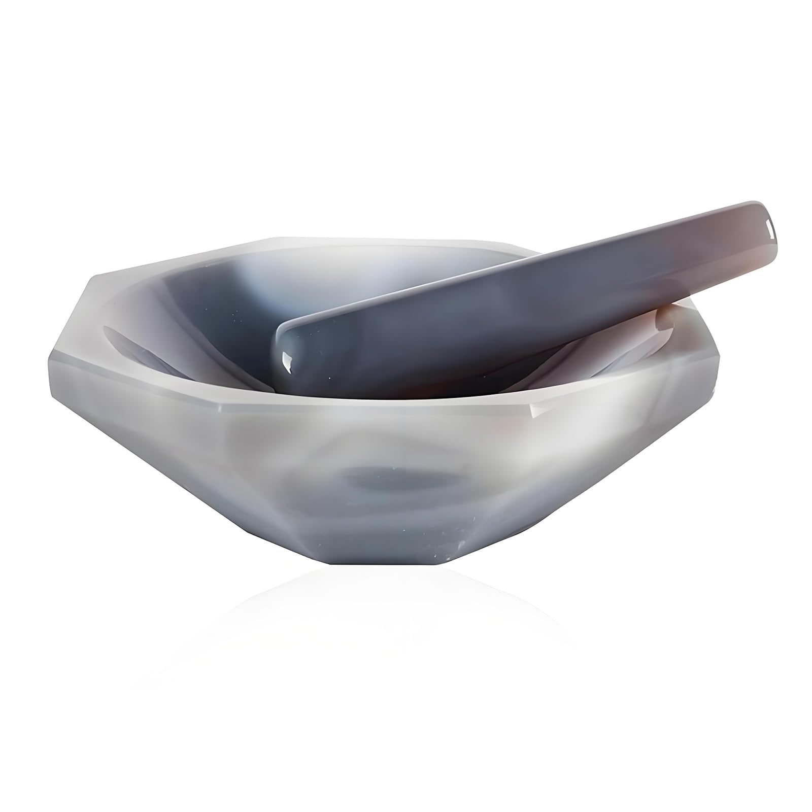 Set De Mortero De Ágata Y Plagas, Molienda De Ágata Natural, Diámetro Interior 90-120mm Opcional, Resistente a La Corrosión Y Al Desgaste, para Molienda De Laboratorio, Nueces