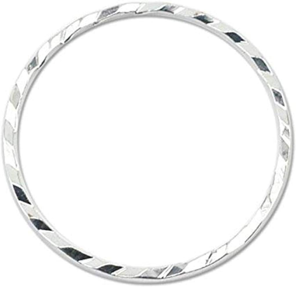 Beadalon Quick Links Round 20mm Diamond Cut Silver, Plated, 10-Piece