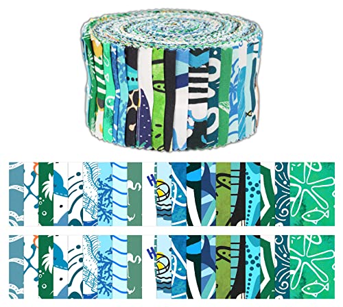 Soimoi 40 peças de tecidos pré-cortados de algodão com estampa de praia para quilting tiras de artes