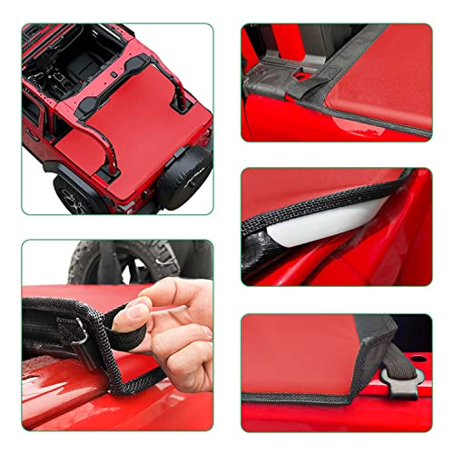 Image of Tonneau Cover for Jeep Wrangler Back Trunk Cargo Cover JL 2-Door, Red