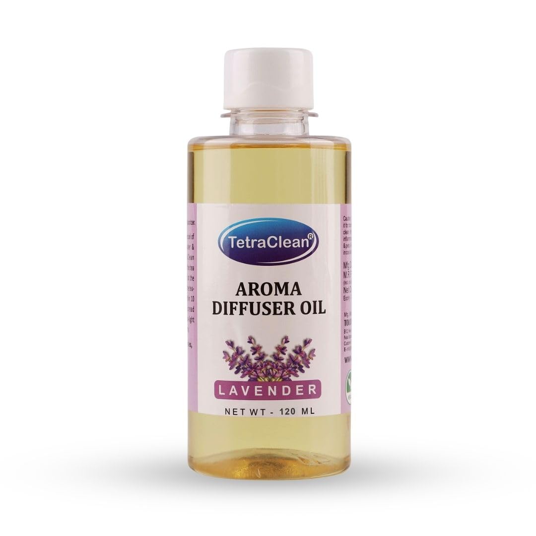 TetraClean Diffuser Oil | 100% Pure Essential Oil | Aroma Oil I Bath Essential Oil I Reed Diffusers I Aroma Oil I Long-Lasting Lavender Fragrance_(120ml)