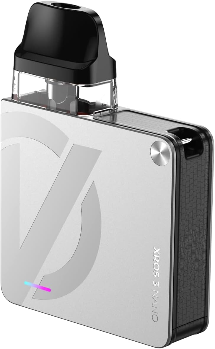 VAPORESSO Xros 3 Nano Kit Integrated 1000mAh Battery seep-Proof Protection DTL pod Vape Starter kit 2X XROS pods No Nicotine (Silver)