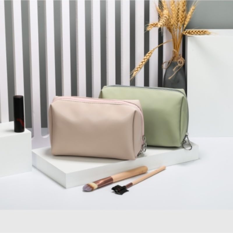 PU Leather Texture Hand Held Makeup Bag for Washing Storage image 2