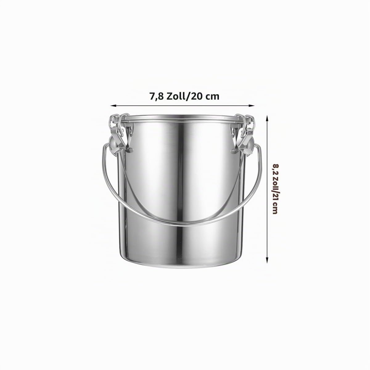 ULTECHNOVO Luftdichter Edelstahl-Eimer 6L mit Deckel und tragbarem Griff für Transport von flüssigen Lebensmittelölen und Lagerung in der Küche