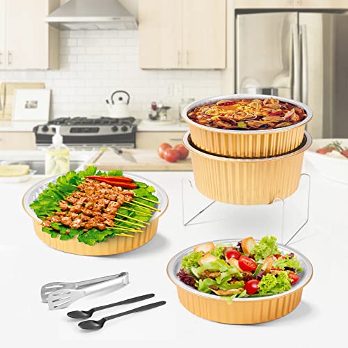 Riccioney 8 Set Disposable Chafing Dish Buffet Set Chafer Wire Racks Buffet Stand Set Food Warmer Catering Supplies Including Chafer Pans, Utensils And Buffet Stand #TOP1