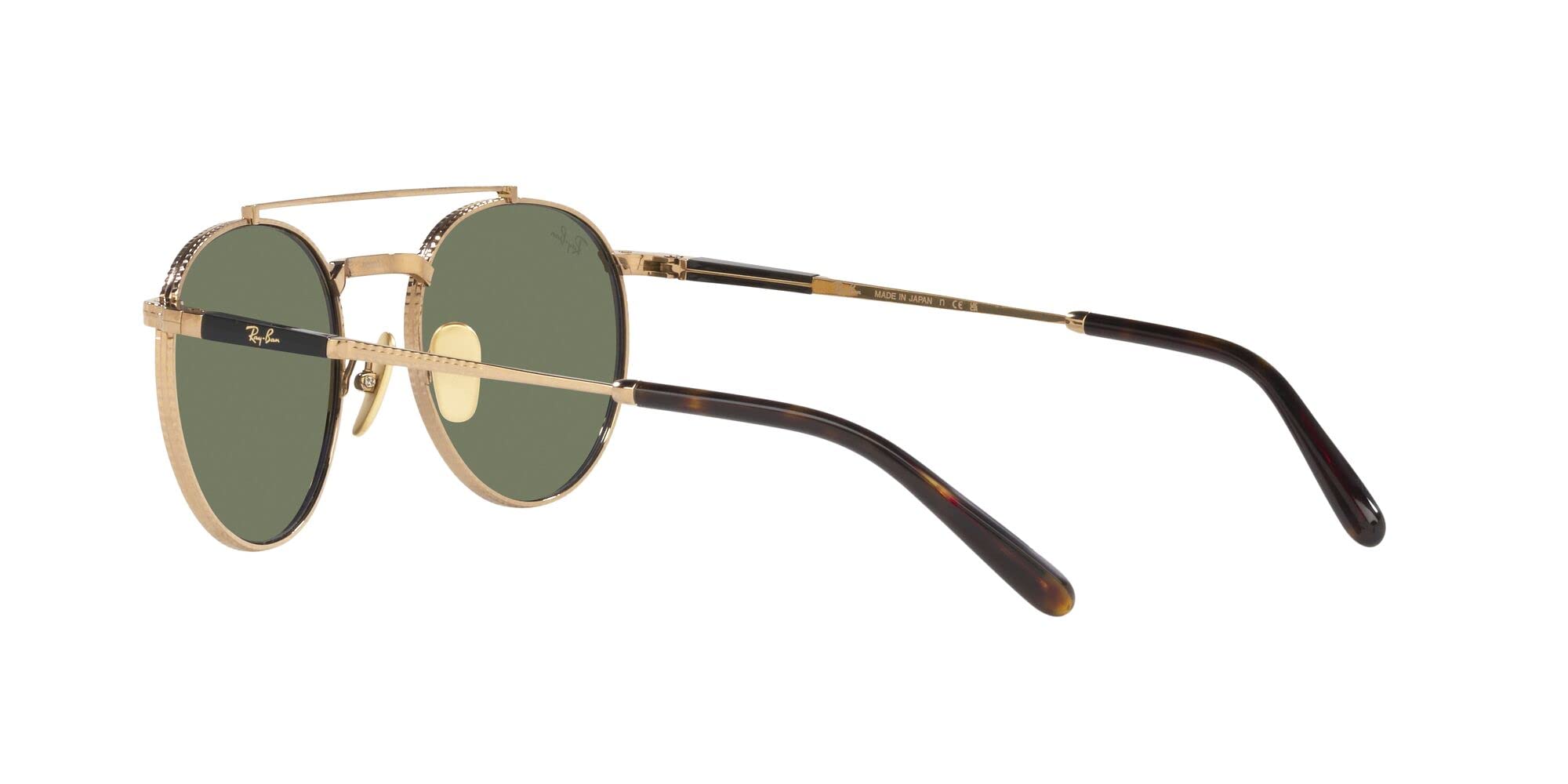 Ray-Ban Rb8237 Okrągłe Ii tytanowe okulary przeciwsłoneczne, Złoty/zielony, 53 mm