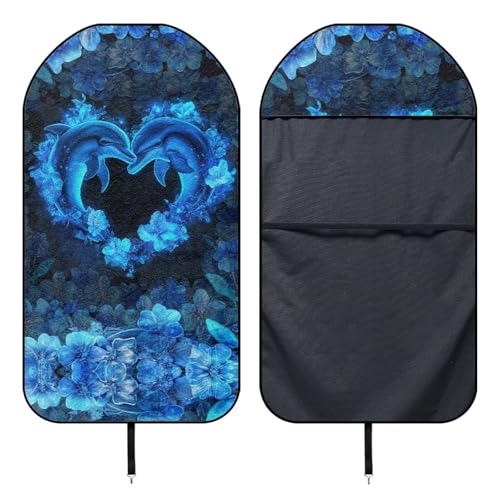 Image of Love Dolphin Car Seat Seat Cover Protector Front Seats Only Auto Accessories Protectors Decor Easy to Install Universal Protector for Cars Truck Van SUV
