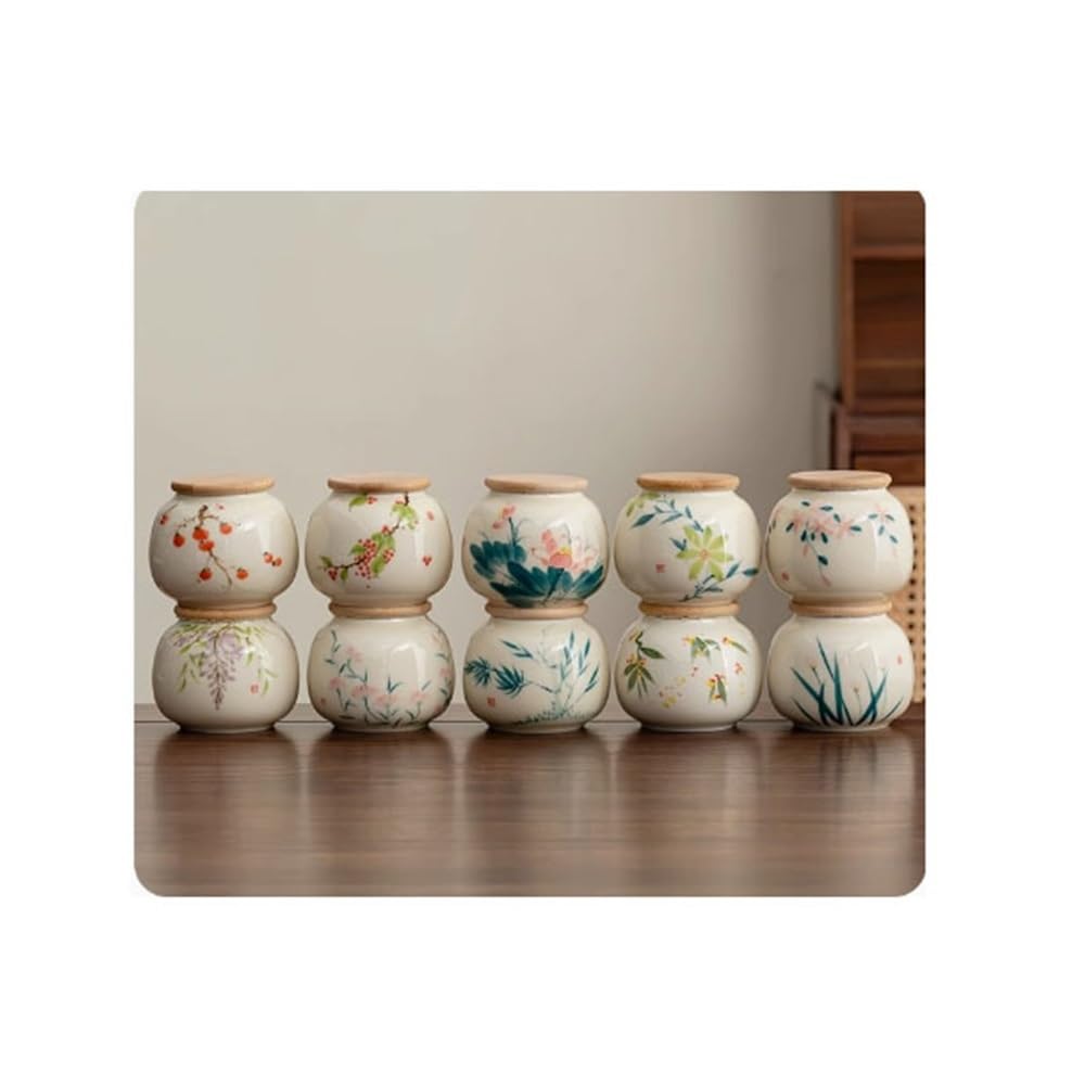 Stroage Jar 10 Pcs Hand-painted Tea Canister Household Ceramic Sugar