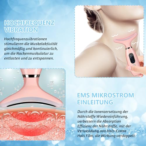 Gesichtsmassagegerät für Hals und Gesicht, 4 in 1 Multifunktionswerkzeug für Hautpflege, Geschenk für Freund Mutter Honig