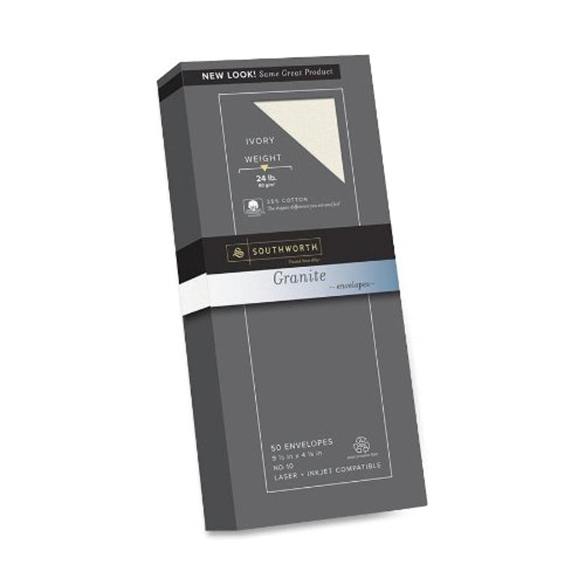 Southworth Fine Granite Envelopes, Size 10, Ivory, 50 Count (P934-10L/3/18)