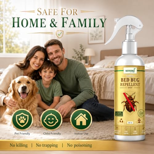Image of Bed Bug Repellent Spray for Home, Mattress, Sofa & Furniture | Plant Based Bed Bug Spray for Indoor Use | Long Lasting Fresh Protection | Easy to Use 200ml