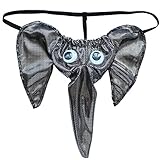 iEFiEL Sexy Mens Elephant Underwear Pouch Briefs Thongs Funny G-string T-back Silver