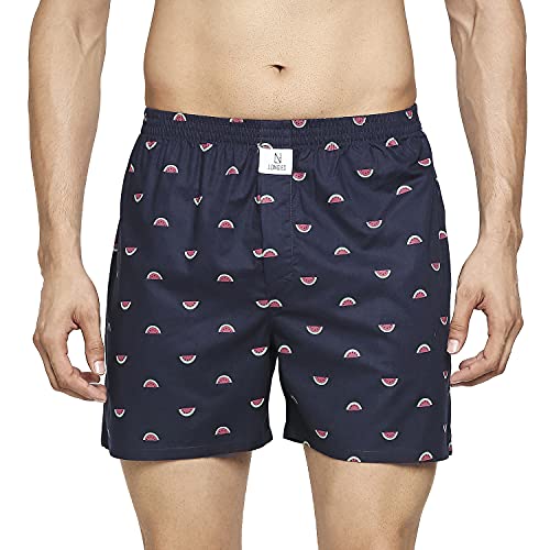 Image of Longies Pure Cotton Mens Boxers Pack of 3 Regular Shorts (LGBOXPO3V003 Navy,Camo,Black3391 M)