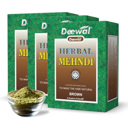 Deewal herbal mehndi for man & women, instant pure henna powder for hair colour, Powder of natural henna leaves (80g) (Brown, 5)