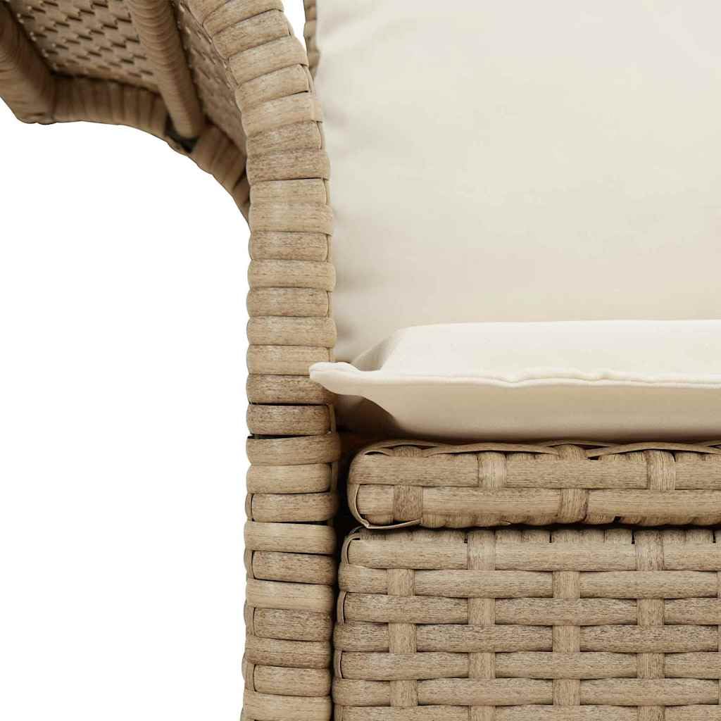 vidaXL Sofa Ogrodowa z poduszką Beżowy 141 x 62 x 69cm polirattan