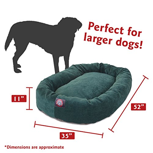 Image of Majestic Pet Villa 52 Inch Shredded Memory Foam Dog Bed for X-Large Sized Dog 52x35x11 Inch-Orthopedic Pet Bed with Removable Washable Cover-Washable X-Large Puppy Mat with Head Support-Marine