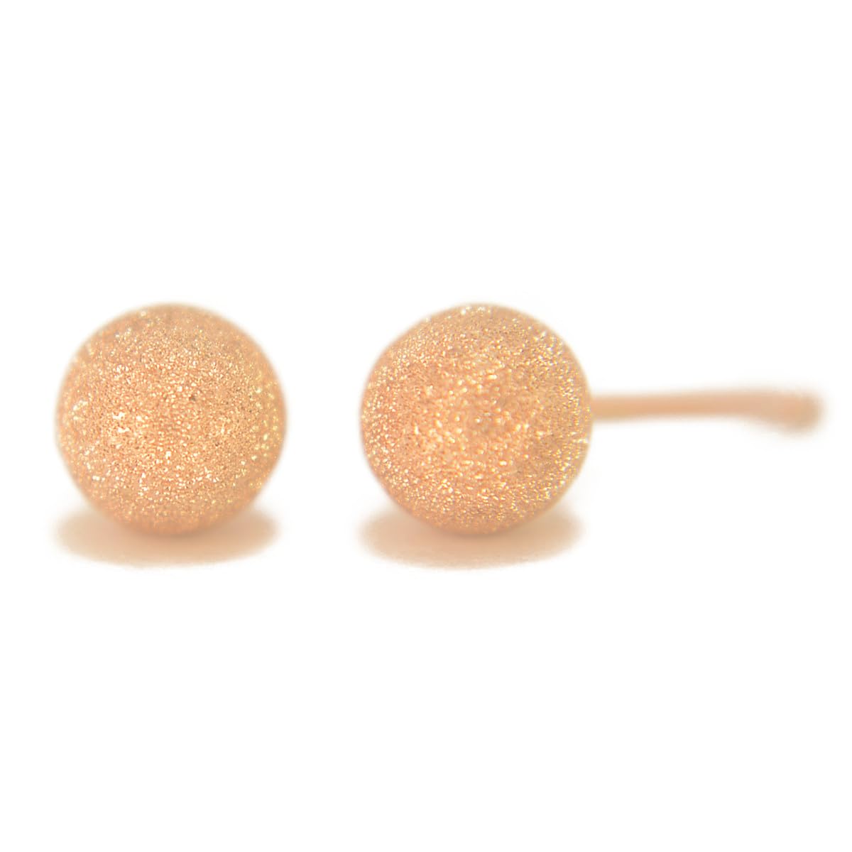 Amazon.co.jp: K18PGピンクゴールドフラッシュボールピアス 5mm