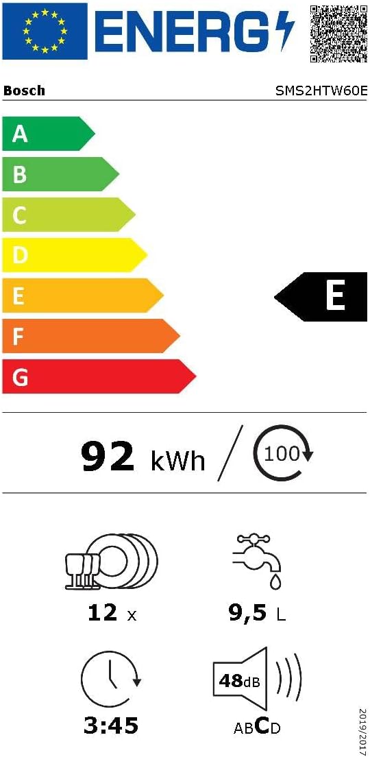 BOSCH SMS2HTW60E (lavastoviglie 6 Prg) [Classe di efficienza energetica D]
