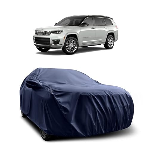 Oxrage Full car Body Cover for Jeep Grand Cherokee | UV Protection & Dustproof Scratch Proof | Jeep Grand Cherokee car Cover|Car Bumper to Bumper Accurately | car Cover with Mirror Pocket - Navy