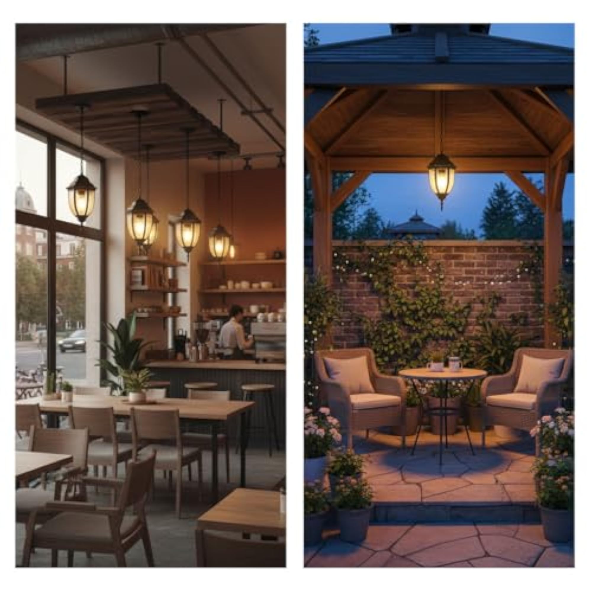 Waterproof Outdoor Hanging Pendant Light, Garden Lamp