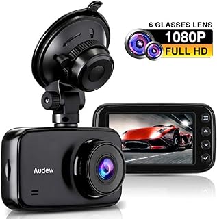 Audew Dash Cam 1080P, Dashboard Camera Recorder for Car - 3.7" LCD Screen