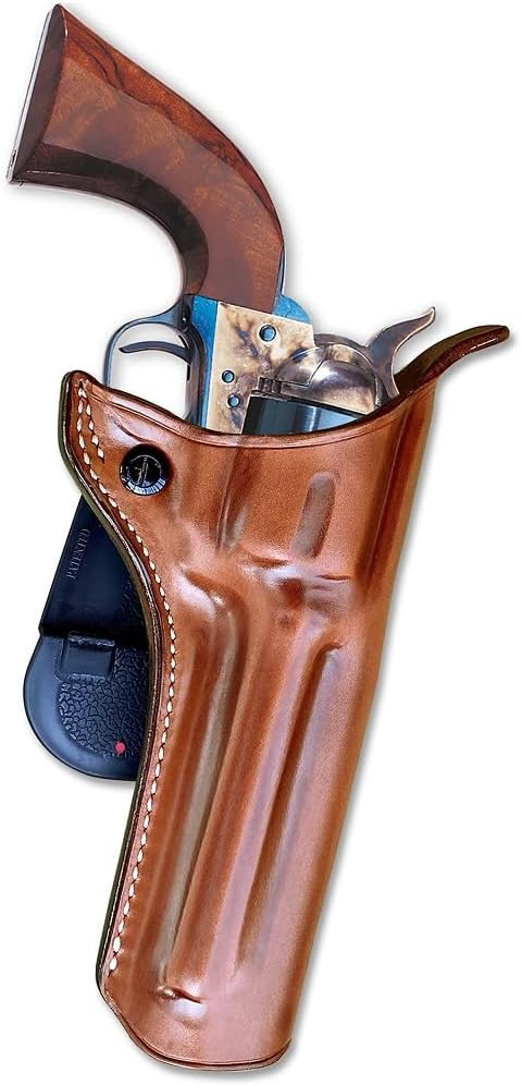 Masc OWB Leather Paddle Holster Open Top Custom Fit Cattleman 1873, 45C 5.5-inch, Right Hand Draw, Brown Color #1845#