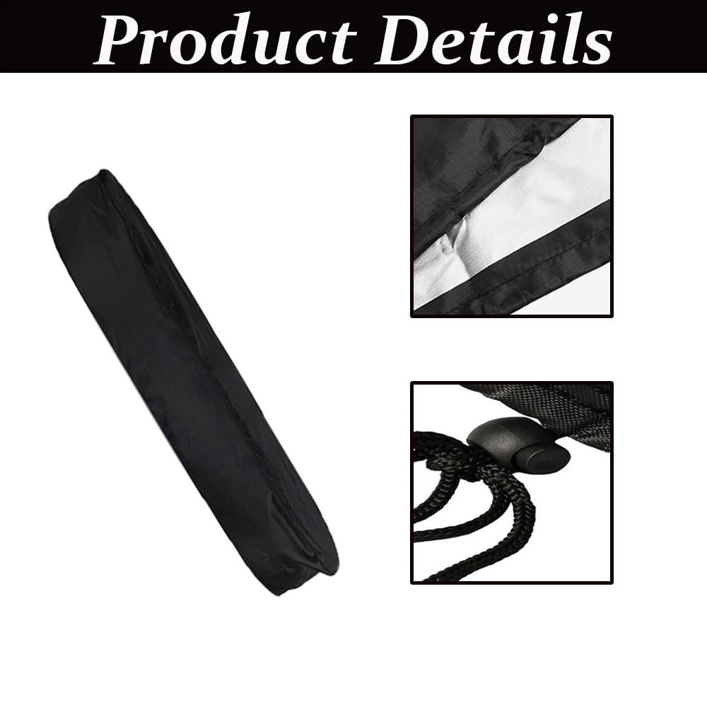 Housse de réservoir ovale en tissu Oxford 420D pour jardin, terrasse, extérieur (noir, 1,2 m)