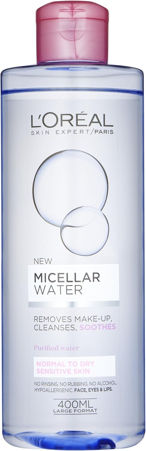 L'Oreal Paris Micellar Cleansing Water, Make Up Remover & Cleanser, 400ml