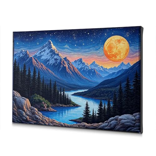 Tableau paysage de montagne anti-humidité pour déco salle de bain zen