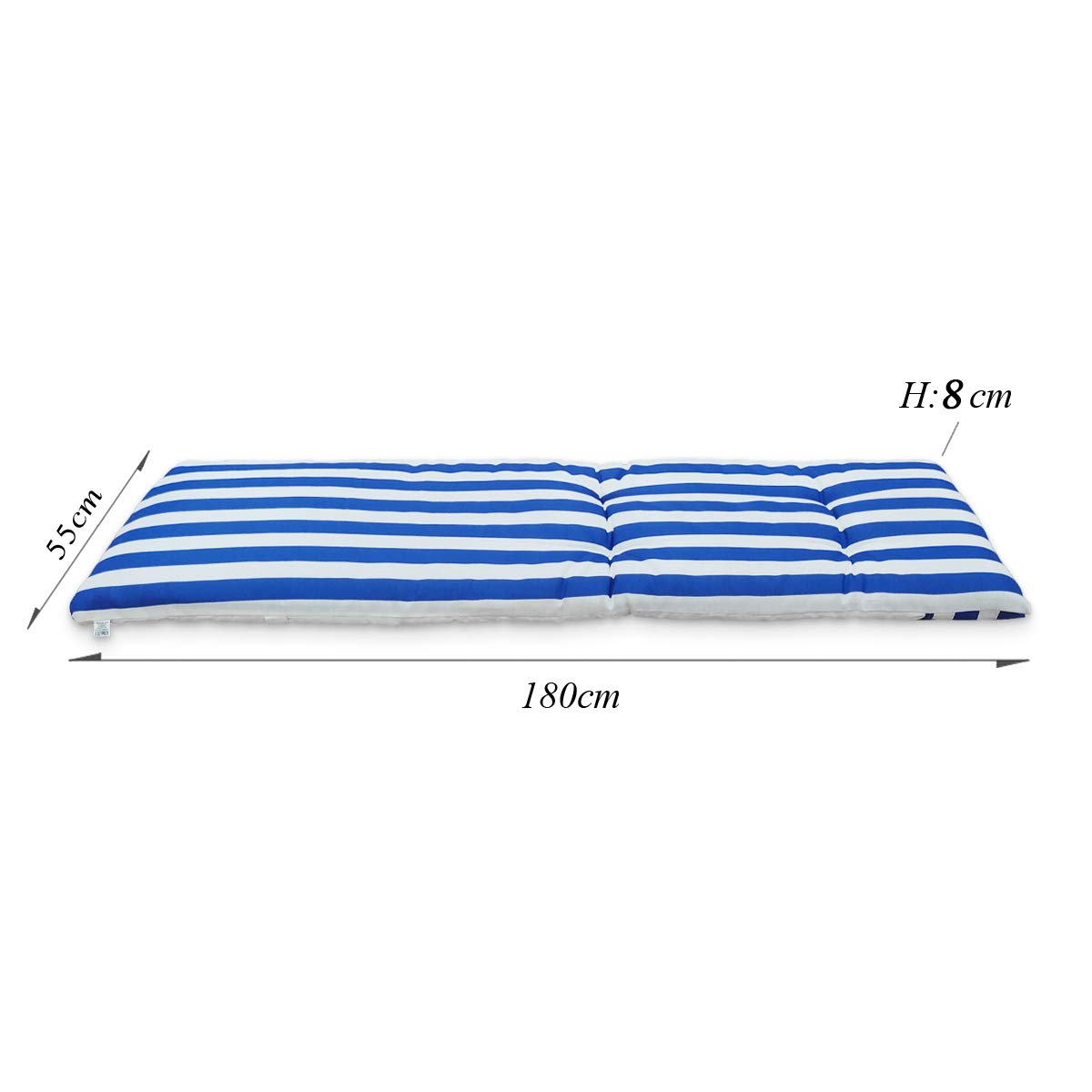 Cuscino per sdraio, Materassino per sdraio misure 180 x 55 x 8 cm Blu