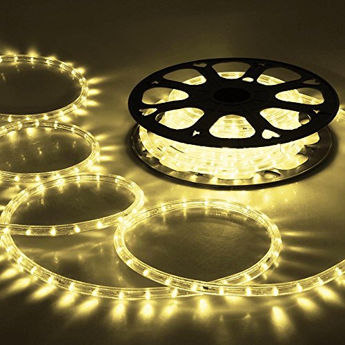 Yescom Delight 50ft LED Rope Light Home Holiday Party Disco Restaurant Cafe Decor 2 Wire 540pcs Bulbs Warm White