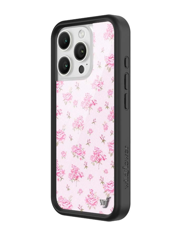 Image of Wildflower Cases - iPhone 16 Pro Compatible - Forget Me Not Floral Pink | Impact-Certified 6.5 ft Drop Protection Case, Raised Protective Bumper, Cute Aesthetic Design, Women-Owned Small Business