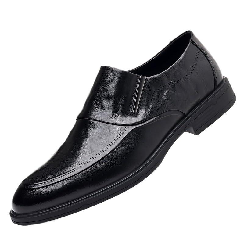 Men Leather Oxford Dress Shoes Slip On Casual Formal Modern Anti Slip Low Top Prom Comfortable
