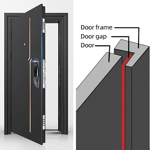 Miniatura 5 de Tira de sellado de puerta de goma de 9.8 pies para puertas y ventanas, tira de aislamiento de puerta autoadhesiva, selladores de puerta