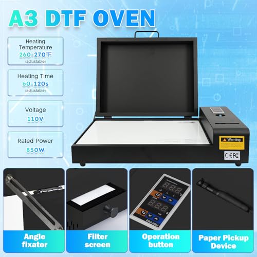 Image of FAFAIR L1800 DTF Printer, A3 DTF Printer Machine, High-Speed T-Shirt Printing Machine, Custom Printing and DIY Design, Small Business Starter Kit(L1800+Oven, Black)
