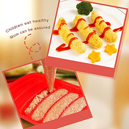 Silicone Sausage Mold Non-Stick, DIY Children\'s Hot Dogs Baking Mold for Egg Sausage and Baby\'s Supplementary Sausage Mold, lce Candy Jelly Chocolate Mould - Thumbnail 6