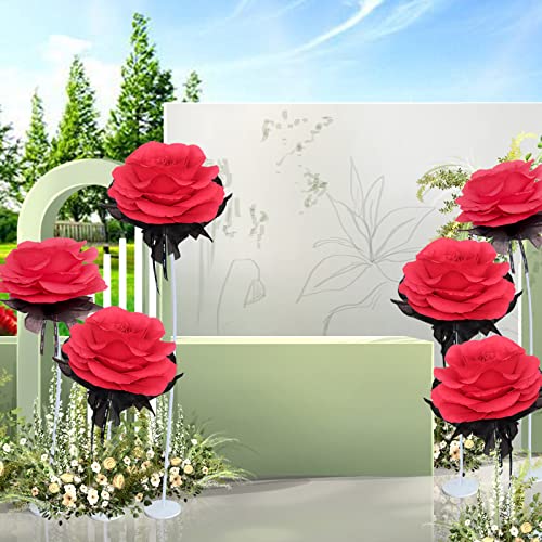 Beinme Huge Size Handmade Paper Flowers, Red Decorative Roses, Flowers Can Be As Big As 20 Inches In Diameter, Suitable For Decoration, Bedroom, Party, Wedding #TOP7